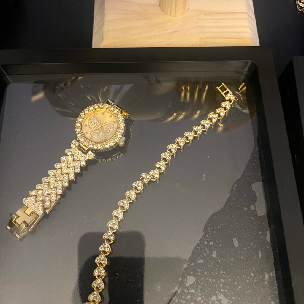 Gold And Silver Watch With Diamond Accents